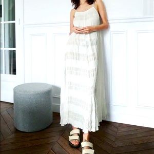 NWT ZARA long, white textured dress